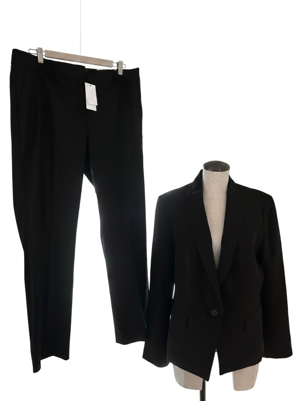 Ann Taylor Classic Black Women's Suit Jacket and Pants Set sz. 12. Nwt - Picture 1 of 16